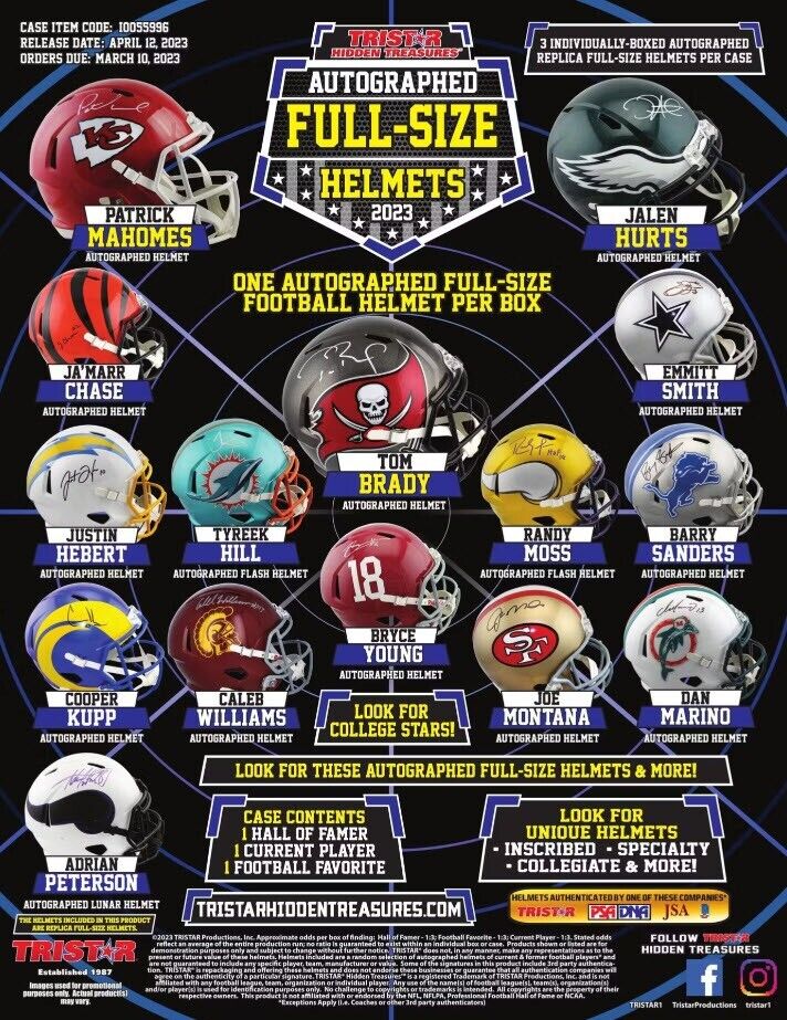 2023 Tristar Hidden Treasures Football Full Size Helmet Box