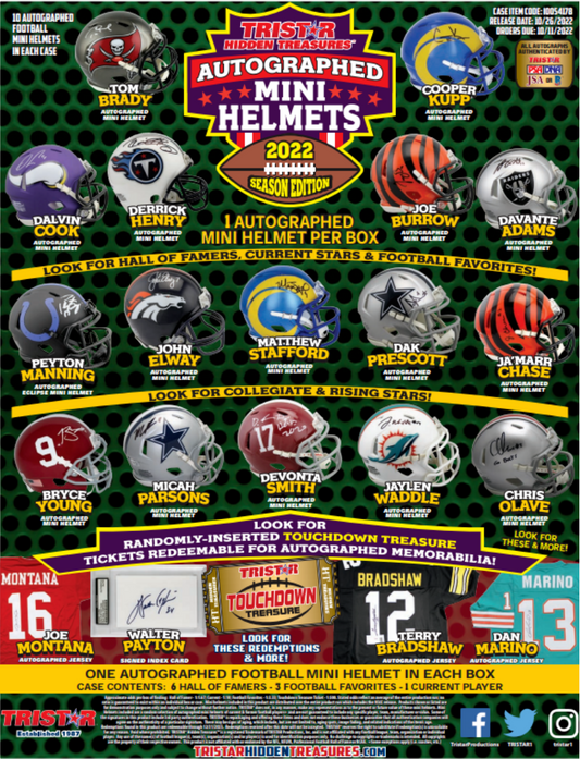 2022 Tristar Hidden Treasures Football Mini Helmet Box Season Edition